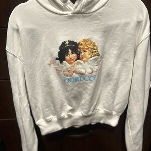 Fiorucci White Cherub Print Women's Hoodie